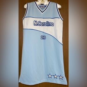 N. Carolina Light Blue & White Sleeveless Mini Dress